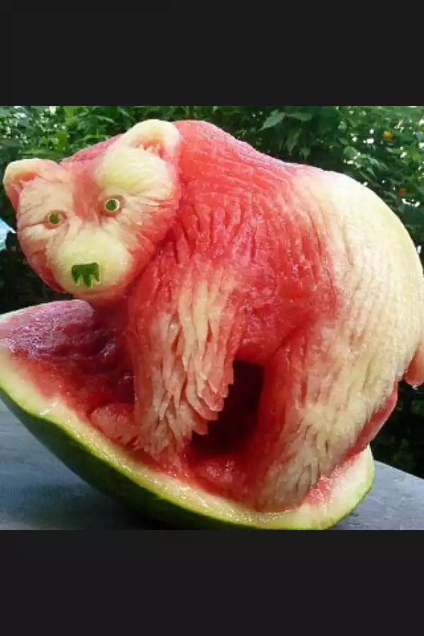 See What He Made With Water Melon (Photo)